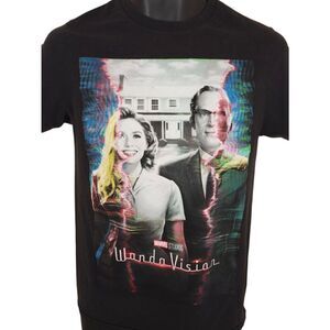 WandaVision T Shirt Mens Size Small Black Marvel Studios Comic Book Series